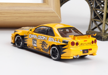 Load image into Gallery viewer, FS 1:64 Yellow Dragon Skyline GTR R34 Sports Model Diecast Metal Car BN
