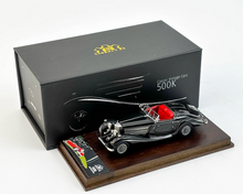 Load image into Gallery viewer, Liberty 1:64 Black 500K Vintage Convertible Sports Model Diecast Metal Car New Collection
