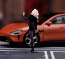 Load image into Gallery viewer, 1:64 Painted Figure Model Miniature Resin Diorama Toy Sand Sexy Lady Black Suit
