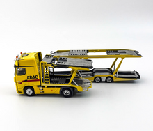 Load image into Gallery viewer, 1:64 Yellow ADAC Actros Gigaspace 4x2 Trailer Truck Model Diecast Metal Car
