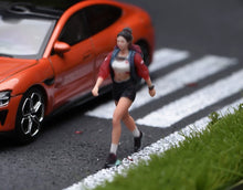 Load image into Gallery viewer, 1:64 Painted Figure Model Miniature Resin Diorama Toy Sand Hiking Lady Cool Girl
