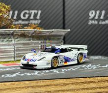 Load image into Gallery viewer, Transcend 1:64 White 911 GT1 1997 24h #25 Sports Model Diecast Metal Car New Collection
