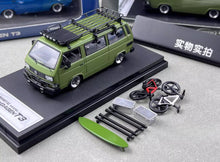Load image into Gallery viewer, Mortal 1:64 Green VW T3 Multi Van Camper Sports Model Diecast Metal Car New Collection
