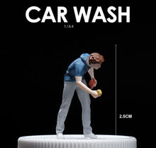 Load image into Gallery viewer, 1:64 Painted Figure Mini Model Toy Miniature Car Scenes Resin Car Wash Boy Man
