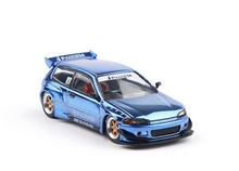 Load image into Gallery viewer, Poprace 1:64 Plating Blue Civic EG6 Pandem Sports Model Diecast Metal Car New Collection
