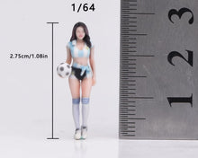Load image into Gallery viewer, 1:64 Painted Figure Model Miniature Resin Sand Diorama Soccer Babe Girl Lady
