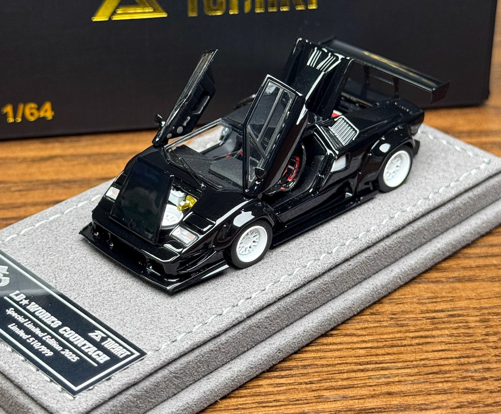 Topart 1:64 Black LBWK Countach Racing Sports Model Diecast Metal Car New Collection