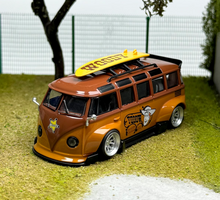 Load image into Gallery viewer, LMLF 1:64 Brown VW T1 RWB Van Bus Camper Kombi Model Diecast Metal Car New Collection
