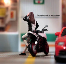 Load image into Gallery viewer, 1:64 Painted Figure Model Miniature Resin Diorama Sand Cool Lady Girl Leaning Collection
