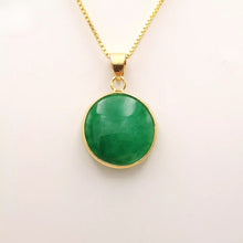 Load image into Gallery viewer, Nature Jade Green Round Pendant Necklace Gift Jewelry charm Blessing Lucky New
