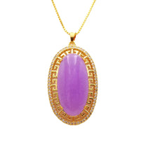 Load image into Gallery viewer, Nature Jade Purple Oval Pendant Necklace Gift Jewelry charm Blessing Lucky New
