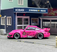 Load image into Gallery viewer, Flame 1:64 Pink Dinosaur #43 RWB 993 Sports Model Diecast Metal Car New Collection
