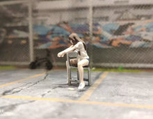 Load image into Gallery viewer, 1:64 Painted Figure Miniature Mini Resin Model Diorama Girl Sitting On Chair Set
