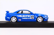 Load image into Gallery viewer, FS 1:64 JDM Blue #12 GTR R34 Skyline Sports Model Diecast Metal Car New Collection
