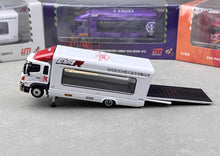 Load image into Gallery viewer, UM 1:64 White 500 HINO EVA Ranger Transporter Truck Model Diecast Metal Car
