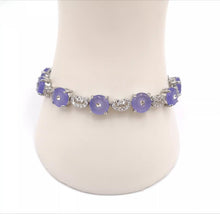 Load image into Gallery viewer, Nature Jade Beaded Bracelet Jewelry Blessing Lucky Fortune Gift For Her Purple M
