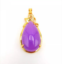 Load image into Gallery viewer, Nature Purple Jade Pendant Necklace Gift Jewelry charm Blessing Lucky Elegant G
