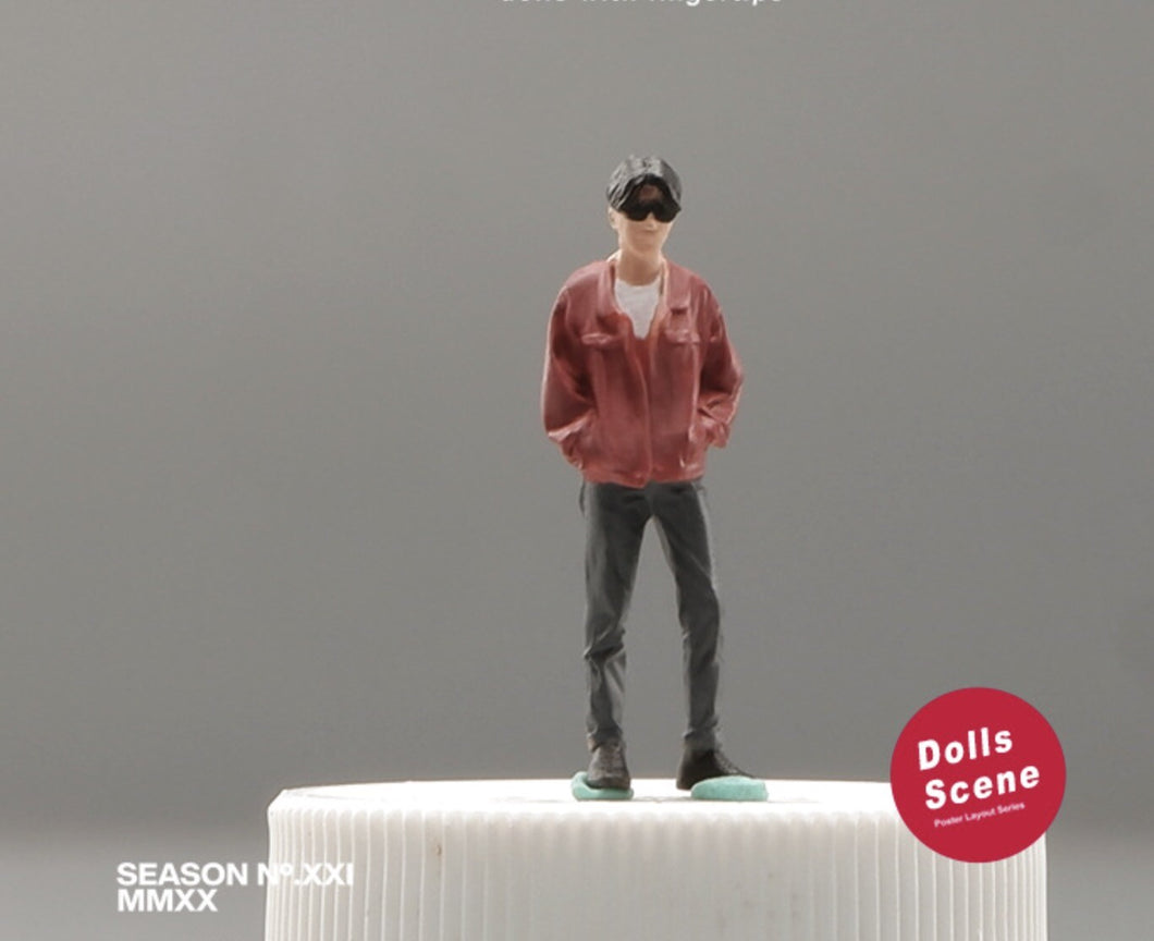 1:64 Painted Figure Mini Model Miniature Resin Diorama Sunglasses Man Boy Trendy