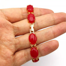 Load image into Gallery viewer, Nature Jade Beaded Bracelet Jewelry Blessing Lucky Fortune Gift For Her Red b
