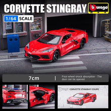 Load image into Gallery viewer, Bburago 1:64 Red Stingray C8 Super Racing Sports Model Toy Diecast Metal Car
