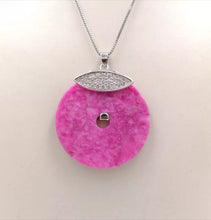 Load image into Gallery viewer, Nature Jade Fortune Round Pendant Necklace Gift Jewelry charm Blessing Jewelry d
