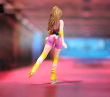 Load image into Gallery viewer, 1:64 Painted Figure Model Miniature Resin Diorama Sand Toy Roller Skating Girl New
