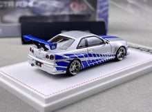 Load image into Gallery viewer, FH 1:64 FNF JDM Silver Skyline GTR R34 Sports Model Diecast Metal Car New Collection

