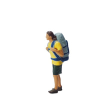 Load image into Gallery viewer, 1:64 Painted Figure Mini Model Miniature Resin Diorama Sand Backpacker Traveller
