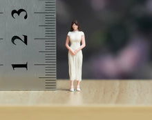 Load image into Gallery viewer, 1:64 Painted Figure Model Miniature Resin Diorama Toy Sand White Qipao Lady Girl
