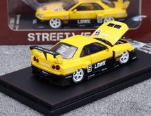 Load image into Gallery viewer, SW 1:64 Yellow Black Skyline GTR ER34 LBWK #5 Sports Model Diecast Metal Car
