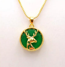 Load image into Gallery viewer, Nature Jade Deer Reindeer Pendant Necklace Gift Jewelry charm Blessing Lucky a
