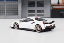 Load image into Gallery viewer, DCM 1:64 White Novitec 488 Pista Racing Sports Model Diecast Metal Car New
