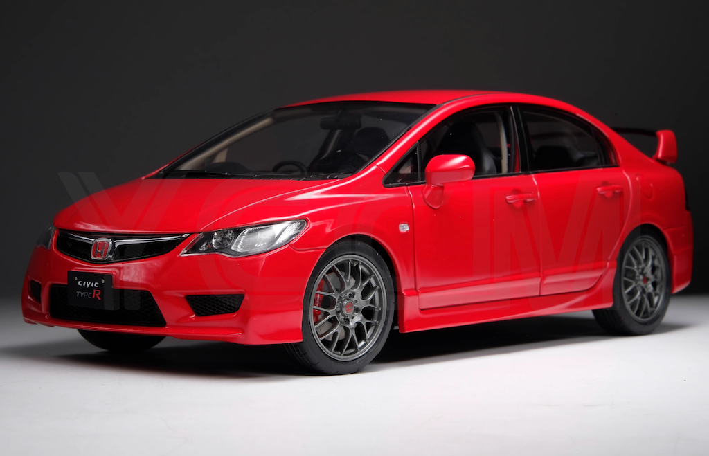 WELL 1:18 Red JDM Civic Type R FD2 Sports Diecast Model Metal Car New