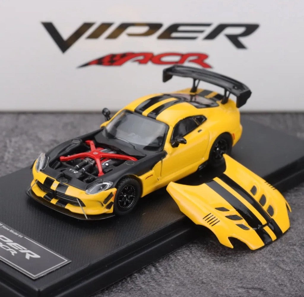 HM 1:64 Yellow Viper MK3 ACR Coupe Sports Model Diecast Metal Car New Collection