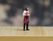 Load image into Gallery viewer, 1:24 Painted Figure Model Miniature Resin Diorama  Sand Waiter Barista Man
