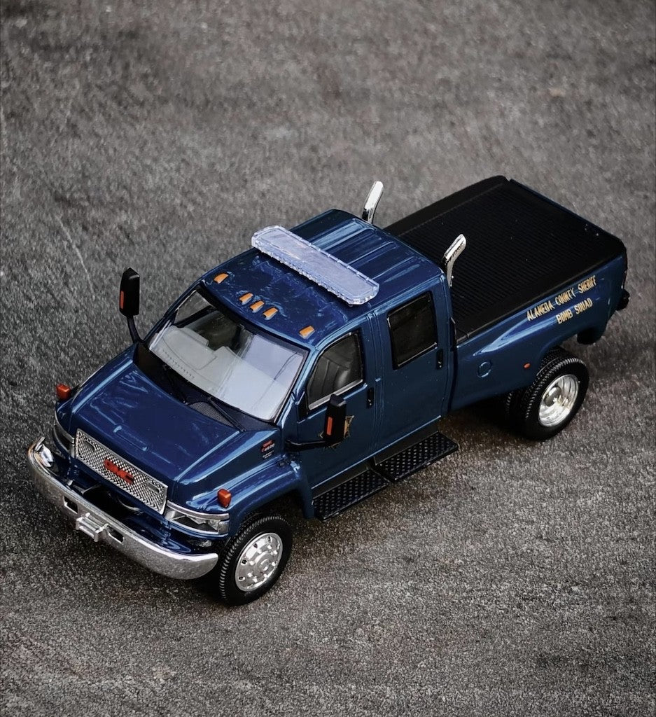 GOC 1:64 Blue Police Topkick C4500 Pickup Truck Model Diecast Metal Car New Collection