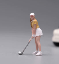 Load image into Gallery viewer, 1:64 Painted Figure Model Miniature Resin Diorama Golf Club Woman White Cap Lady
