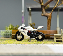 Load image into Gallery viewer, CM 1:64 White MV Agusta F3 Rosso Girl Figure Motorcycle Model Diecast Metal
