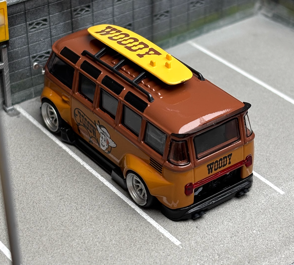 LMLF 1:64 Brown VW T1 RWB Van Bus Camper Kombi Model Diecast Metal LMLF 1:64 Brown VW T1 RWB Van Bus Camper Kombi Model Diecast Metal