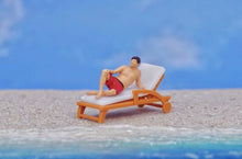 Load image into Gallery viewer, 1:64 Painted Figure Model Miniature Resin Diorama Beach Chair Bikini Seaside Toy Collection
