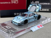 Load image into Gallery viewer, Star 1:64 Ice Blue F40 LBWK Acrylic Base Sports Model Diecast Metal Car New Collection
