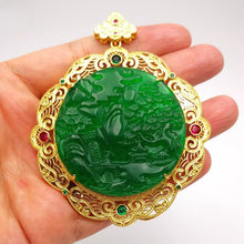 Load image into Gallery viewer, Nature Jade Green Landscape Pendant Necklace Gift Jewelry charm Blessing Lucky
