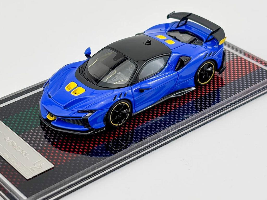 U2 1:64 Blue SF90XX Stradale Racing Sports Model Diecast Resin Car New Collection