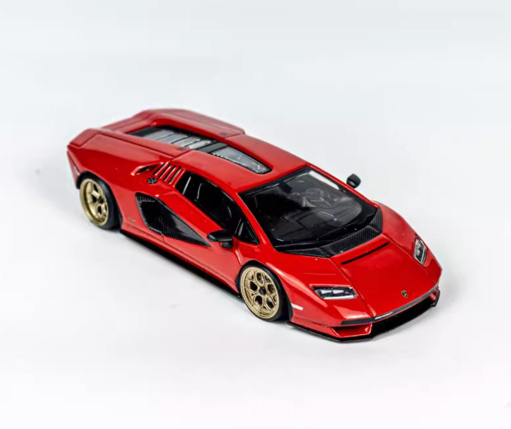 DM 1:64 Red Countach LPI800-4 Racing Sports Model Diecast Metal Car New Collection