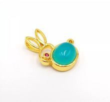Load image into Gallery viewer, Nature Jade Cute Rabbie Pendant Necklace Gift Jewelry charm Blessing Lucky d
