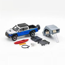 Load image into Gallery viewer, GCD 1:64 Blue Toyota Tacoma Pick Up Roof Tent Camping Truck Model Toy Metal Car BN
