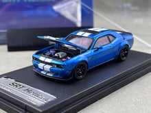 Load image into Gallery viewer, SH 1:64 Blue Stripe Challenger SRT Muscle Hellcat Model Diecast Metal Car New Collection
