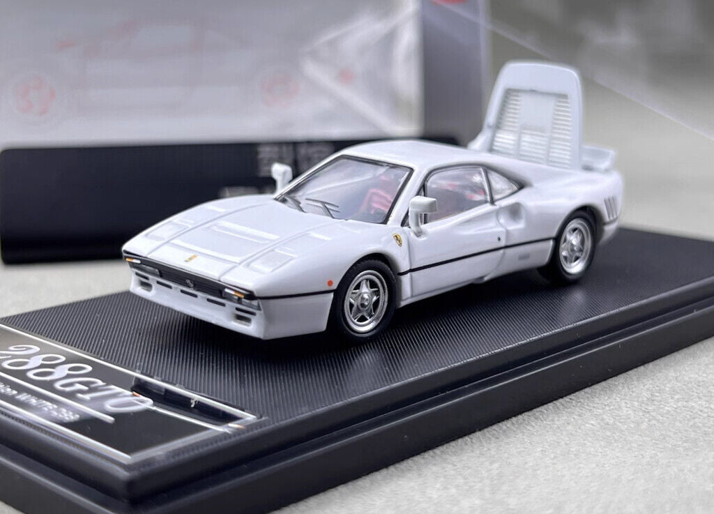 HM 1:64 White 288 GTO Racing Sports Classic Model Diecast Metal Car New Collection