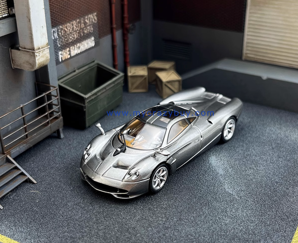 CM 1:64 Gray HEC Huayra Codalunga Racing Sports Model Diecast Metal Car New Collection
