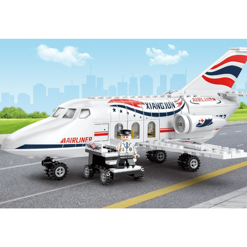 214PCS MOC City Airliner Air Bus Plane Figure Model Toy Building Block Brick Gift Kids Compatible Lego